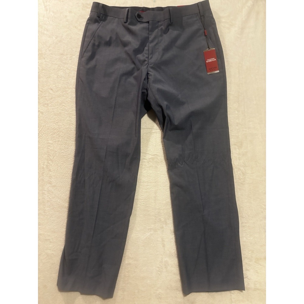 NEW Alfani Men's Dress Suit Pants 36x30 Slim Fit Stretch Workwear Blue MSRP $135